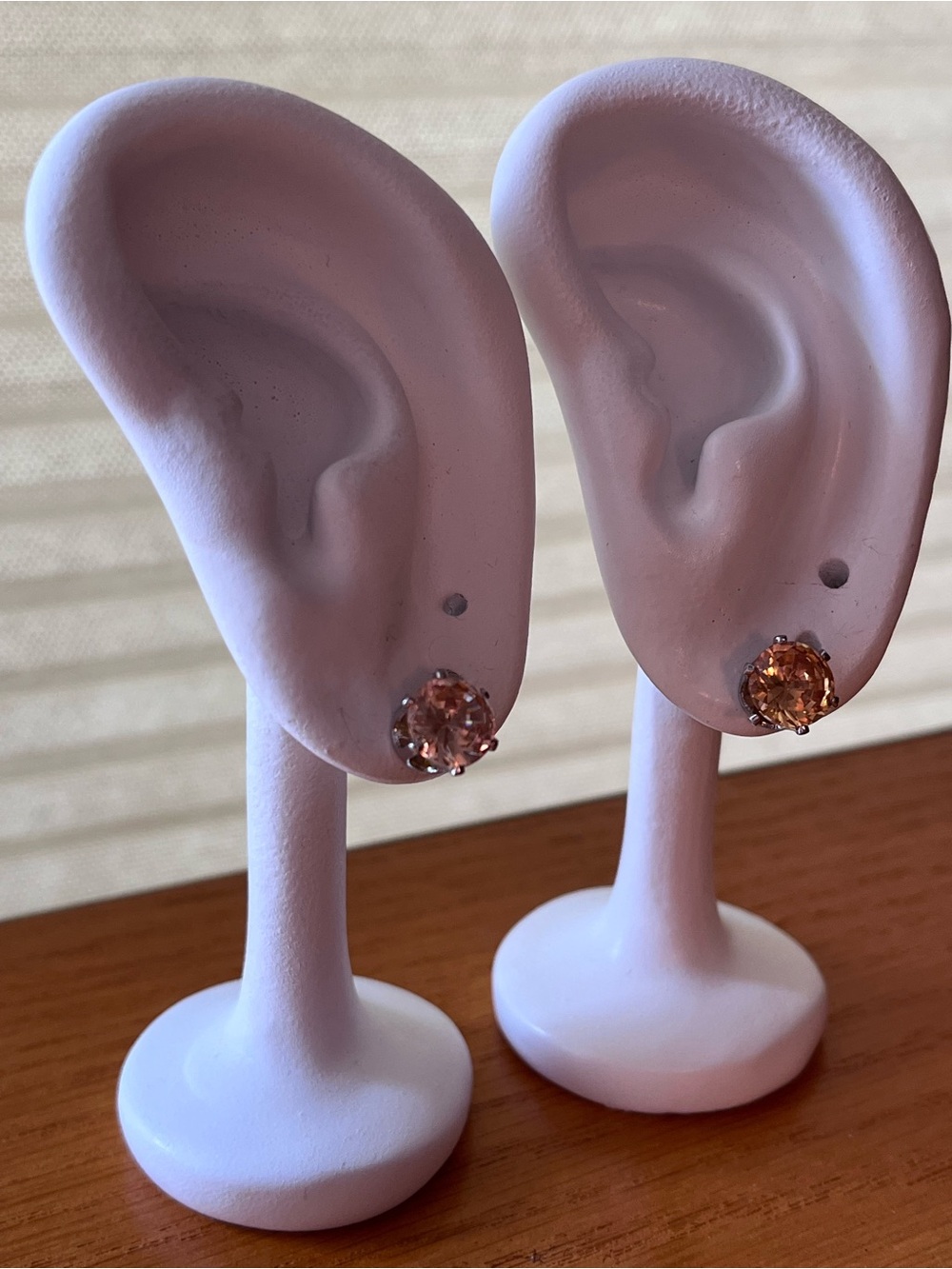 Round Soft Tangerine Colour Stud Earrings